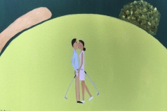 The Kissing Couple has been spotted on the Golf Course